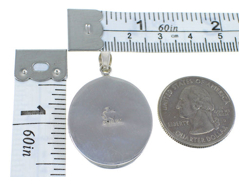 Southwest Multicolor Inlay And Sterling Silver Pendant VX55623